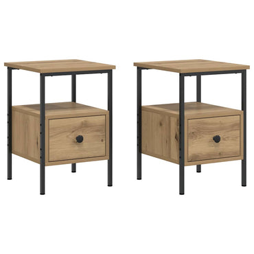 vidaXL Nachttische 2 Stk. Artisan-Eiche 34x36x50 cm Holzwerkstoff