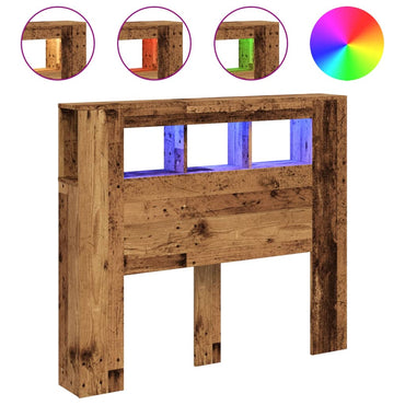 vidaXL LED-Kopfteil Altholz-Optik 120x18,5x103,5 cm Holzwerkstoff