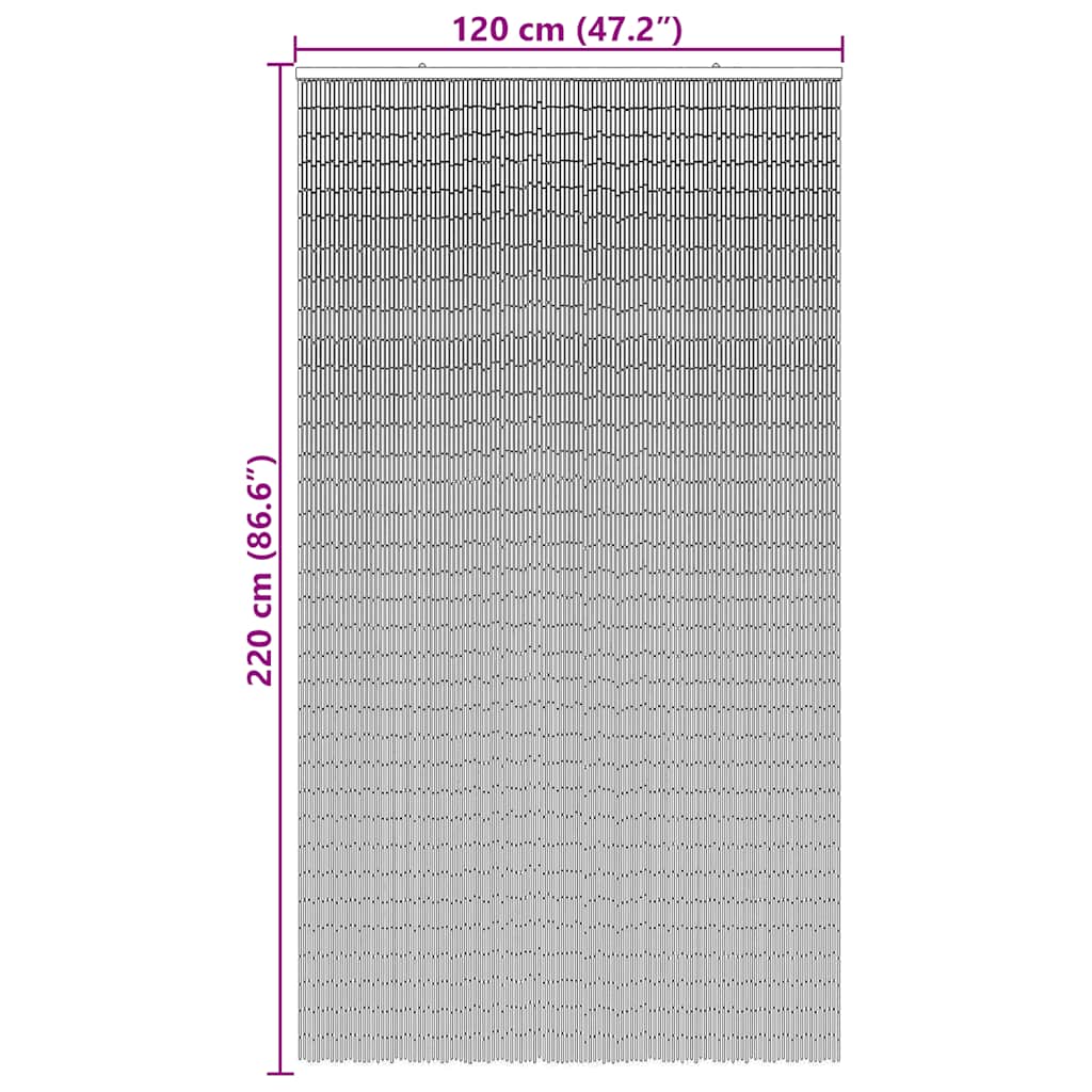 vidaXL Insekten-Türvorhang Dunkelgrau 120x220 cm Bambus
