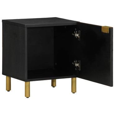 vidaXL Nachttisch Schwarz 40x33x46 cm Massivholz Mango