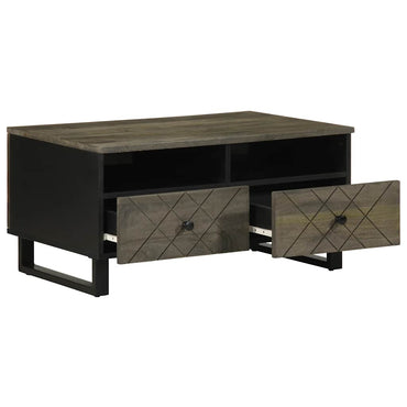 vidaXL Table basse noire 80x54x40 cm Bois de manguier massif