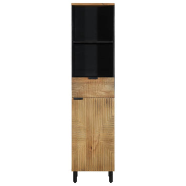 vidaXL Badschrank Braun 38x33x160 cm Massivholz Mango