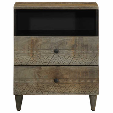 vidaXL Nachttisch Hellgrau 50x33x60 cm Massivholz Mango