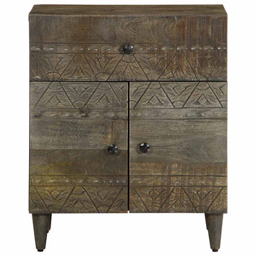 vidaXL Nachttisch Hellgrau 50x33x60 cm Massivholz Mango