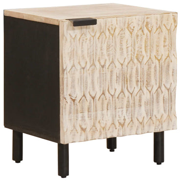 vidaXL Nachttisch 2 pcs Weiß 40 x 33 x 46 cm Massivholz Mango