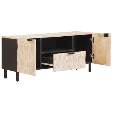 vidaXL TV-Schränk mit Tür Weiße gewaschene Oberfläche 105 x 33 x 46 cm