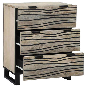 vidaXL Sideboard Weiß 60 x 33.5 x 75 cm Massivholz Mango
