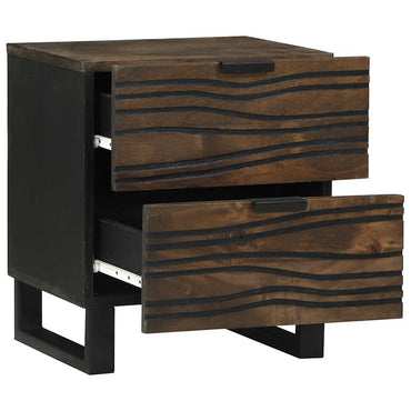vidaXL Nachttisch 2 pcs Walnuss 40 x 33 x 46 cm Massivholz Akazie