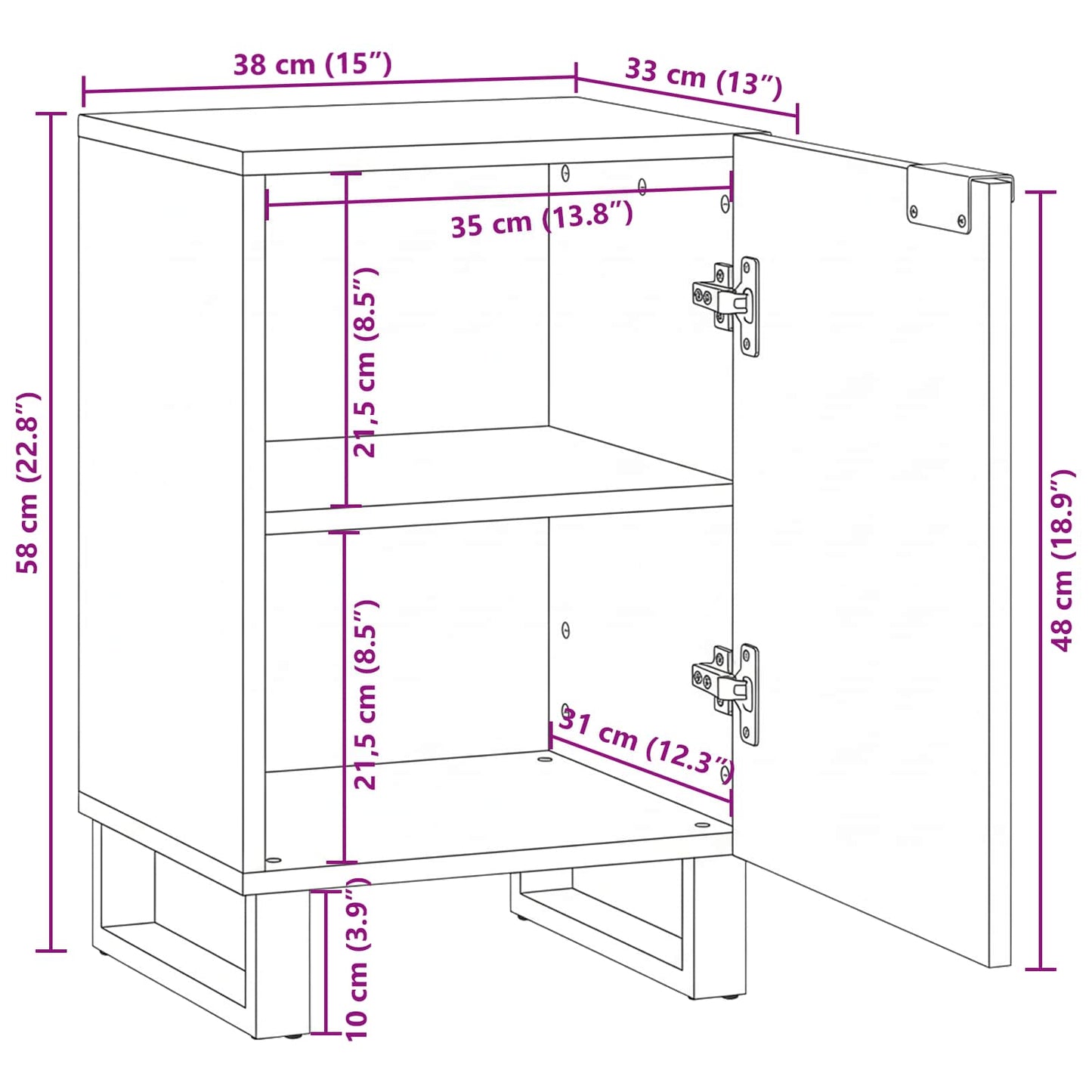 vidaXL Waschbeckenschrank Walnuss 38 x 33,5 x 58 cm Holzwerkstoff