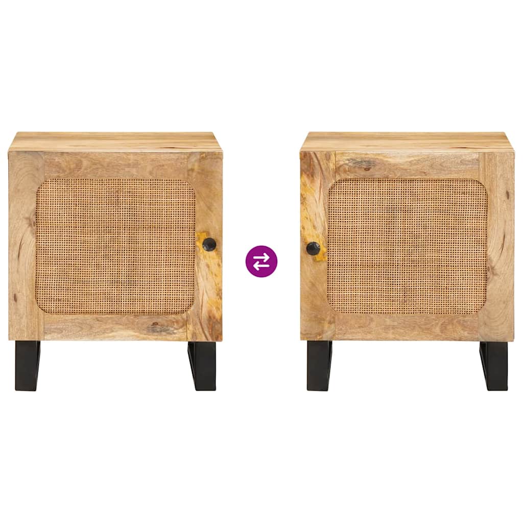 vidaXL Nachttisch 2 pcs Natur 40 x 33 x 46 cm