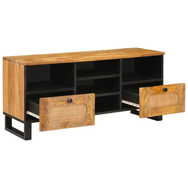 vidaXL TV-Schränk mit Regal Braun 100 x 33 x 46 cm Massivholz Mango
