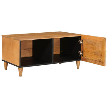 vidaXL Couchtisch mit Tür Hellbraun 80 x 50 x 40 cm Massivholz Akazie