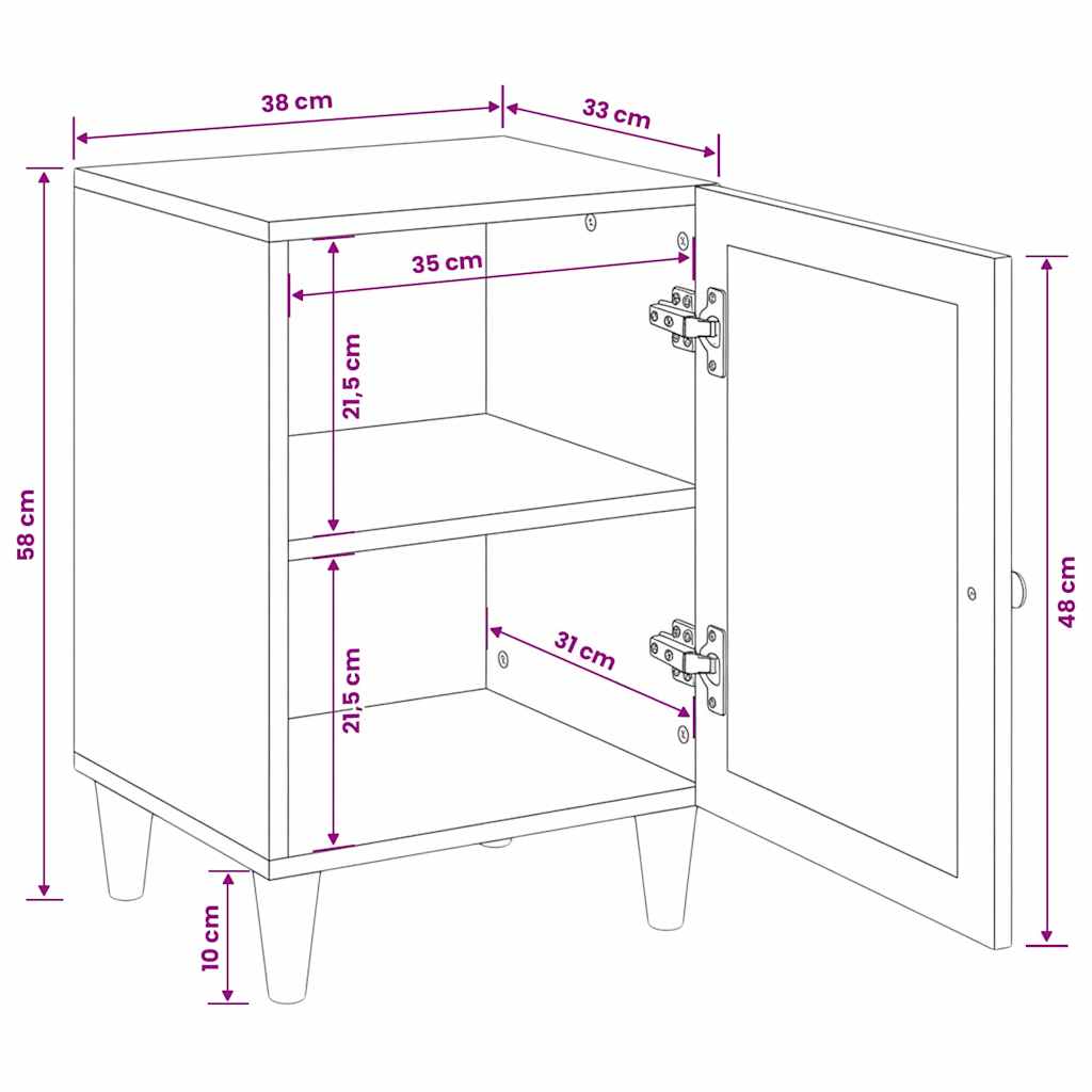vidaXL Badezimmerschrank Hellbraun 38 x 33 x 58 cm Holzwerkstoff