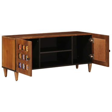 vidaXL TV-Schränk mit Regal Walnuss 105 x 33 x 46 cm Massivholz Mango