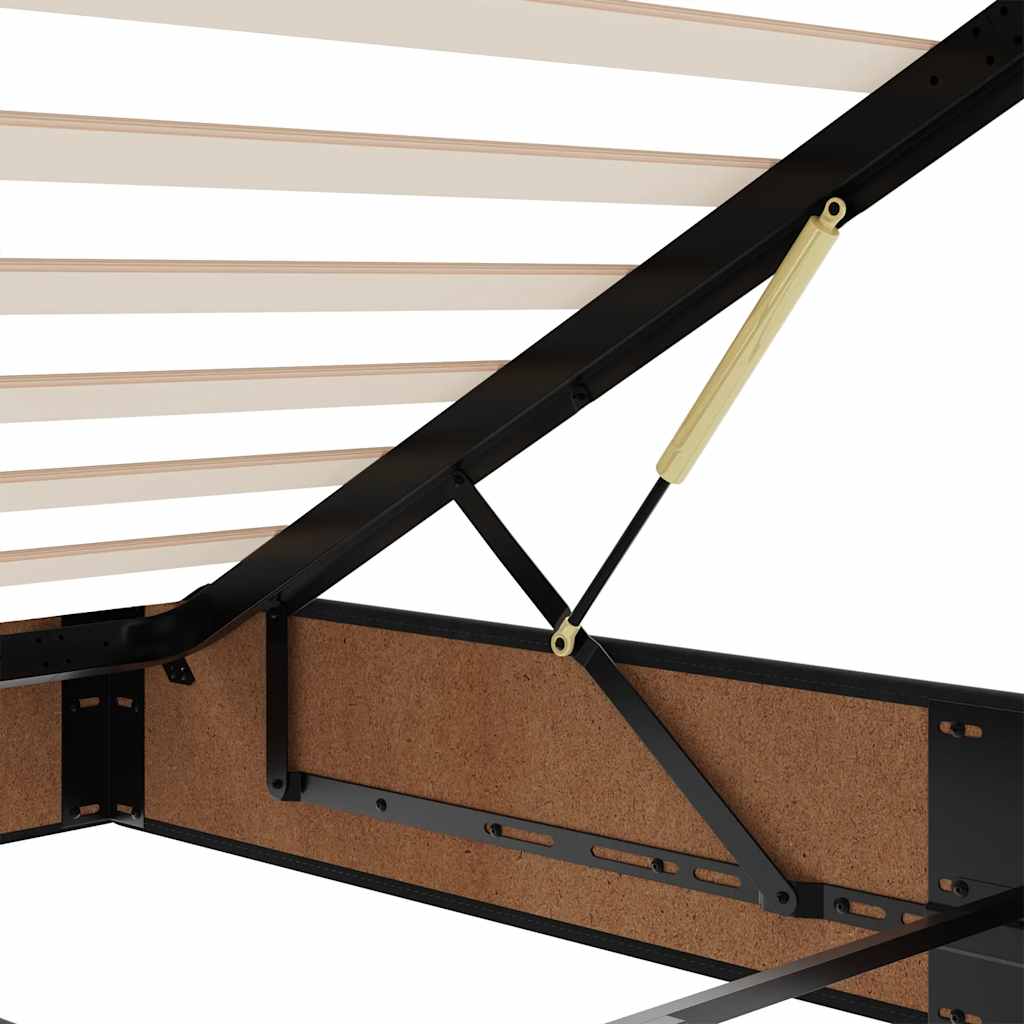 Ottoman-Bett ohne Matratze Schwarz 80x200 cm Kunstleder