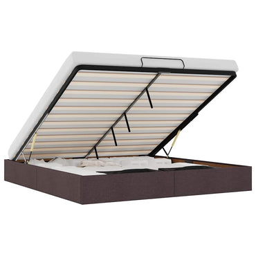 vidaXL Lit ottoman sans matelas marron foncé 160x200 cm tissu