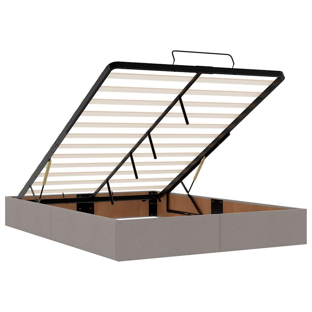 vidaXL Lit ottoman avec matelas Tissu taupe 140x200 cm