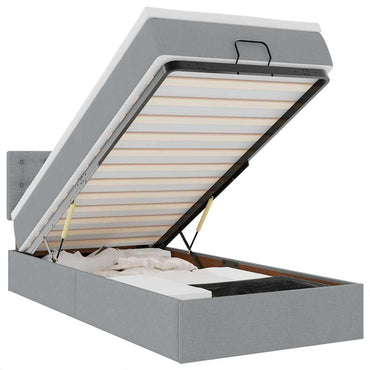 vidaXL Lit ottoman avec matelas Gris clair 90x190 cm Tissu