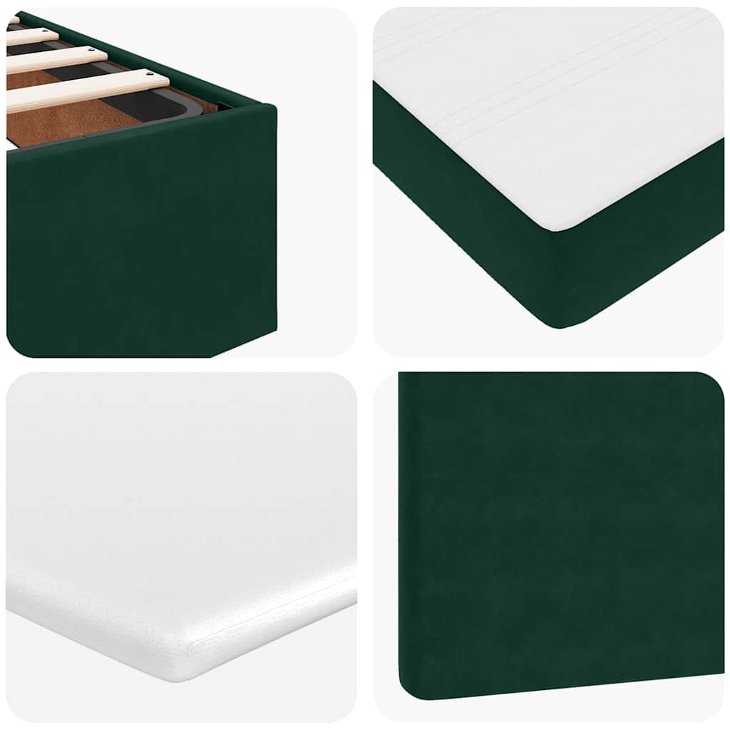 vidaXL Ottoman-Bett mit Matratze Dunkelgrün 120x190 cm Samt