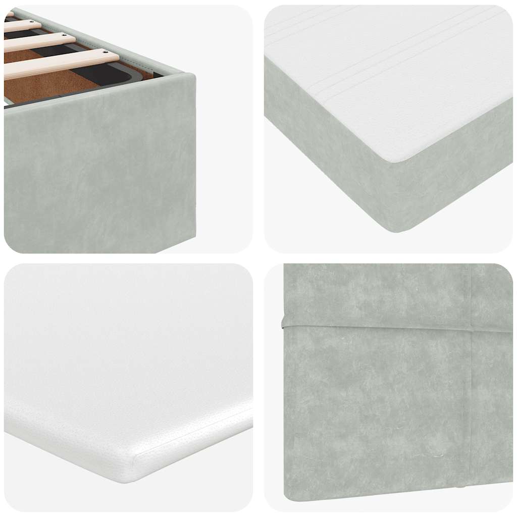vidaXL Lit ottoman avec matelas Gris clair 120x190 cm Velours