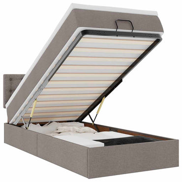 vidaXL Ottoman-Bett mit Matratze & LEDs Taupe 80x200 cm Stoff