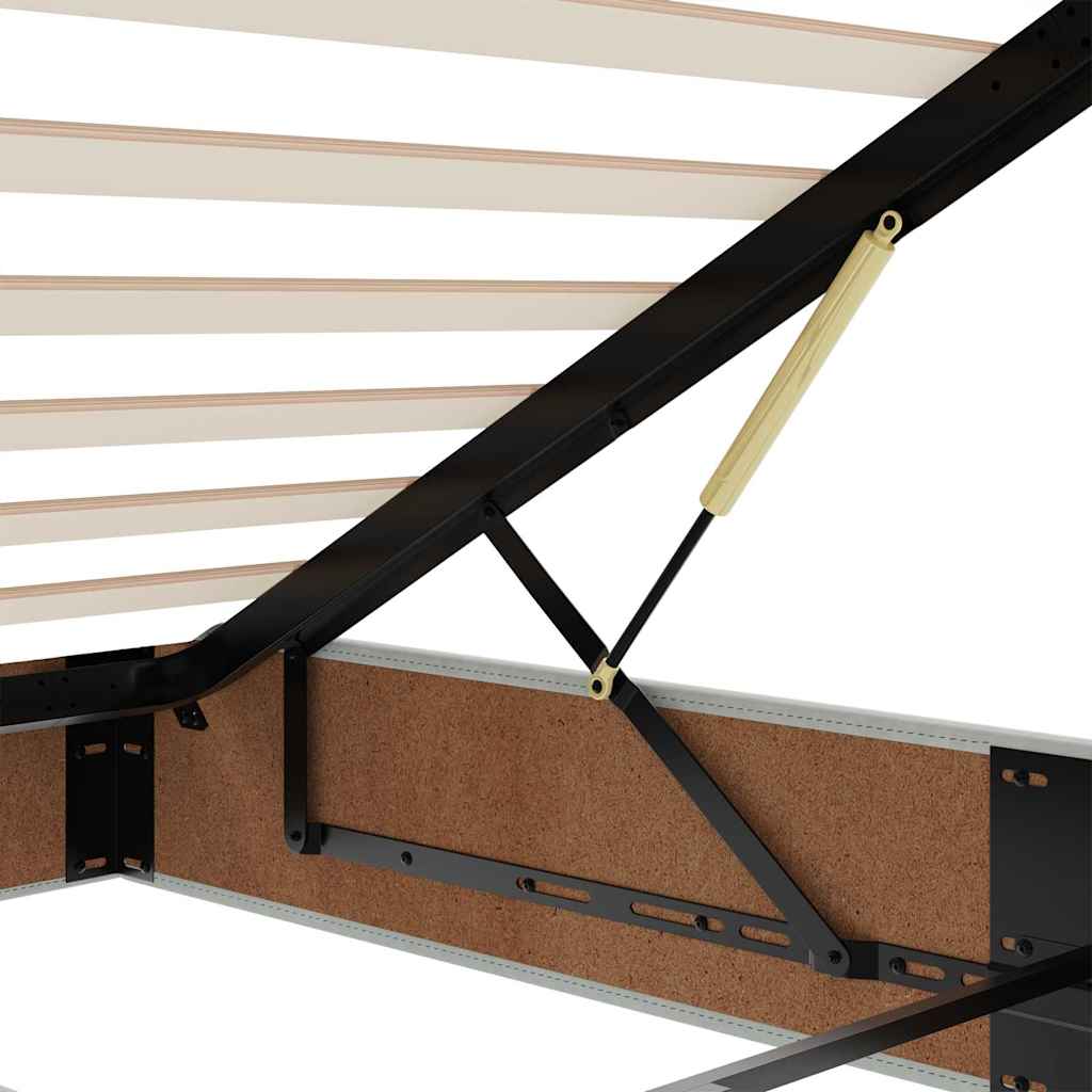 vidaXL Ottoman-Bett mit Matratze & LEDs Hellgrau 90x200 cm Samt