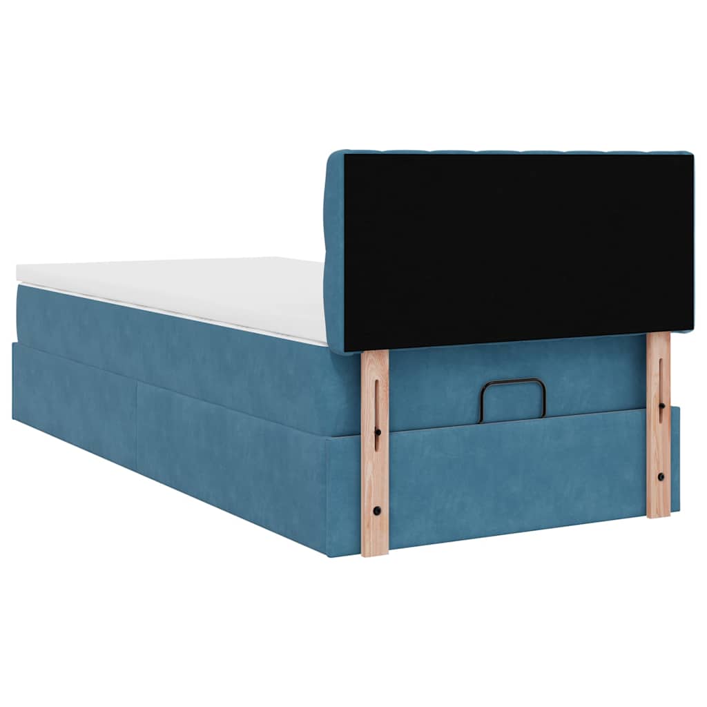 vidaXL Ottoman-Bett mit Matratzen & LEDs Dunkelgrau 160x200 cm Samt