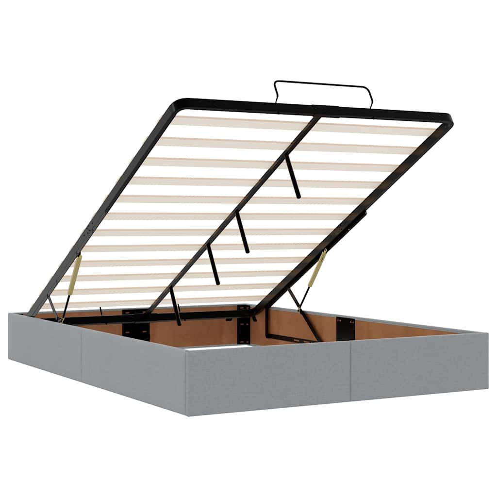 vidaXL Lit ottoman avec matelas gris clair 140x200 cm tissu