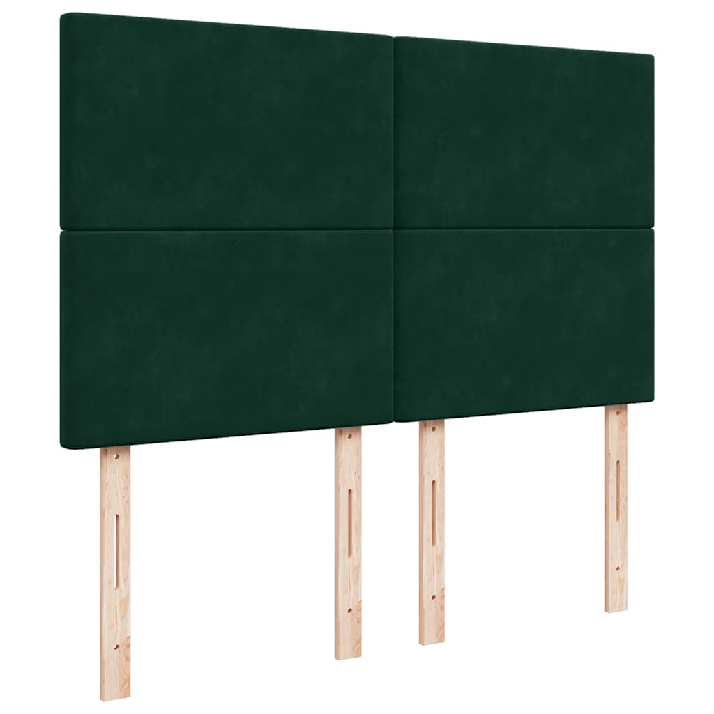 vidaXL Ottoman-Bett mit Matratzen Dunkelgrün 140x200 cm Samt