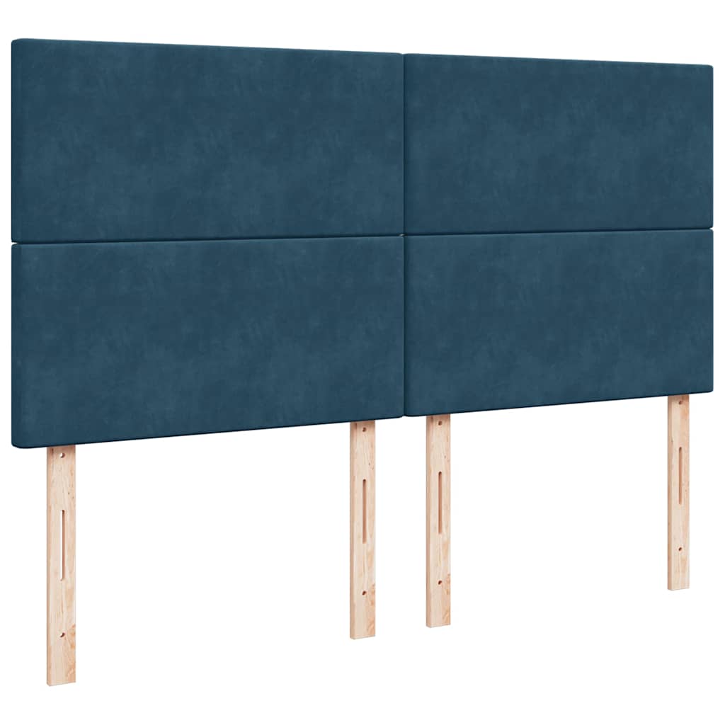 vidaXL Ottoman-Bett mit Matratzen Dunkelblau 180x200 cm Samt
