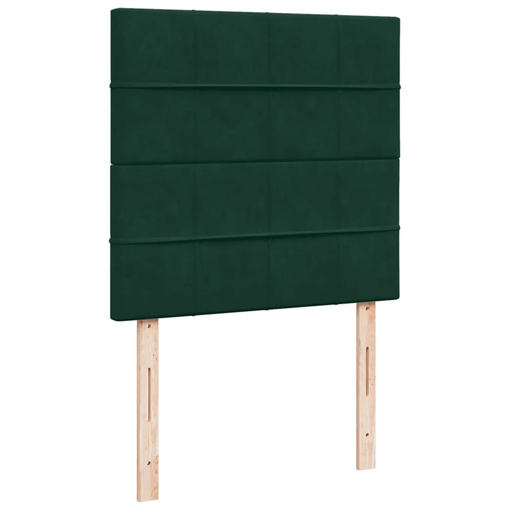 vidaXL Ottoman-Bett mit Matratzen Dunkelgrün 80x200 cm Samt