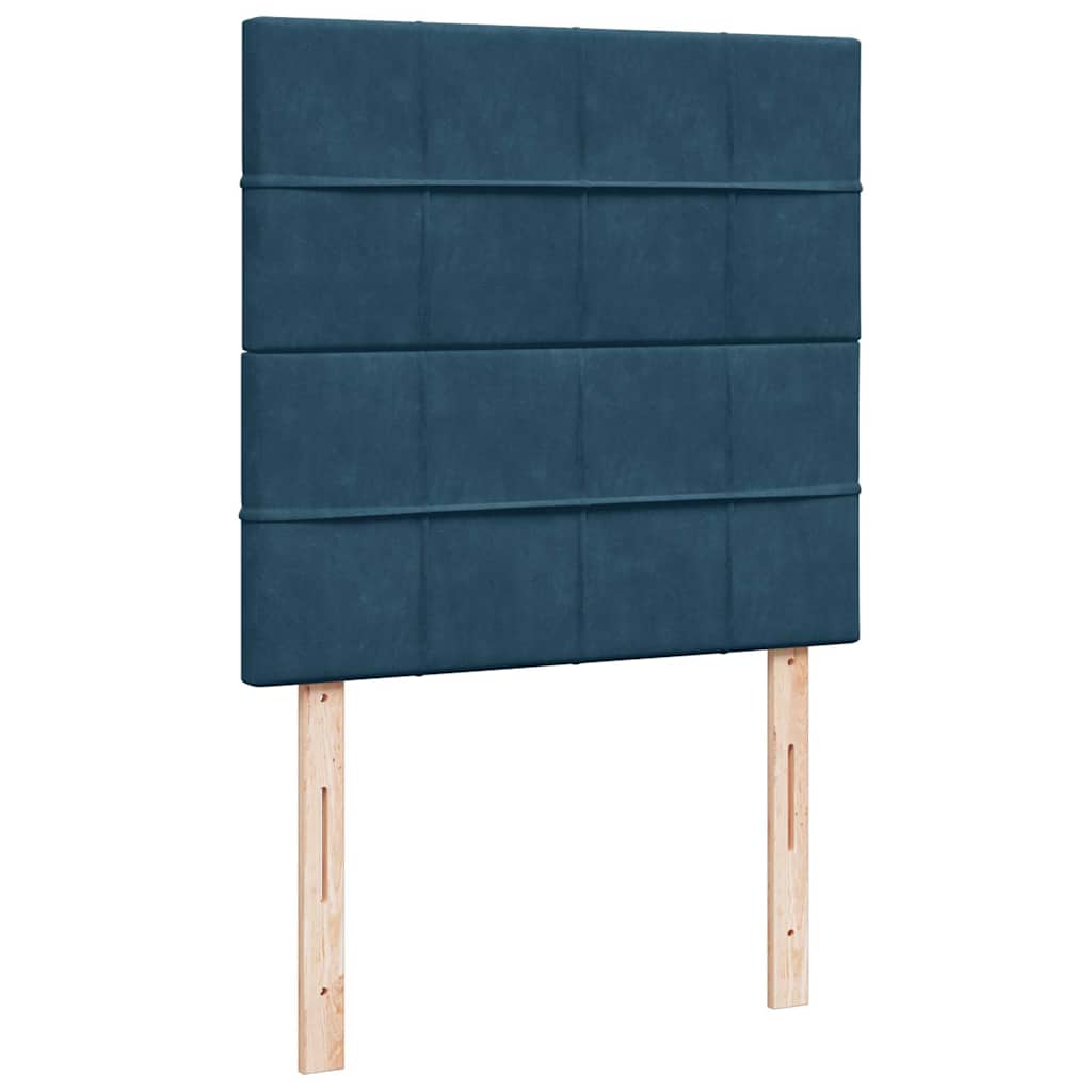 vidaXL Ottoman-Bett mit Matratzen Dunkelblau 90x200 cm Samt