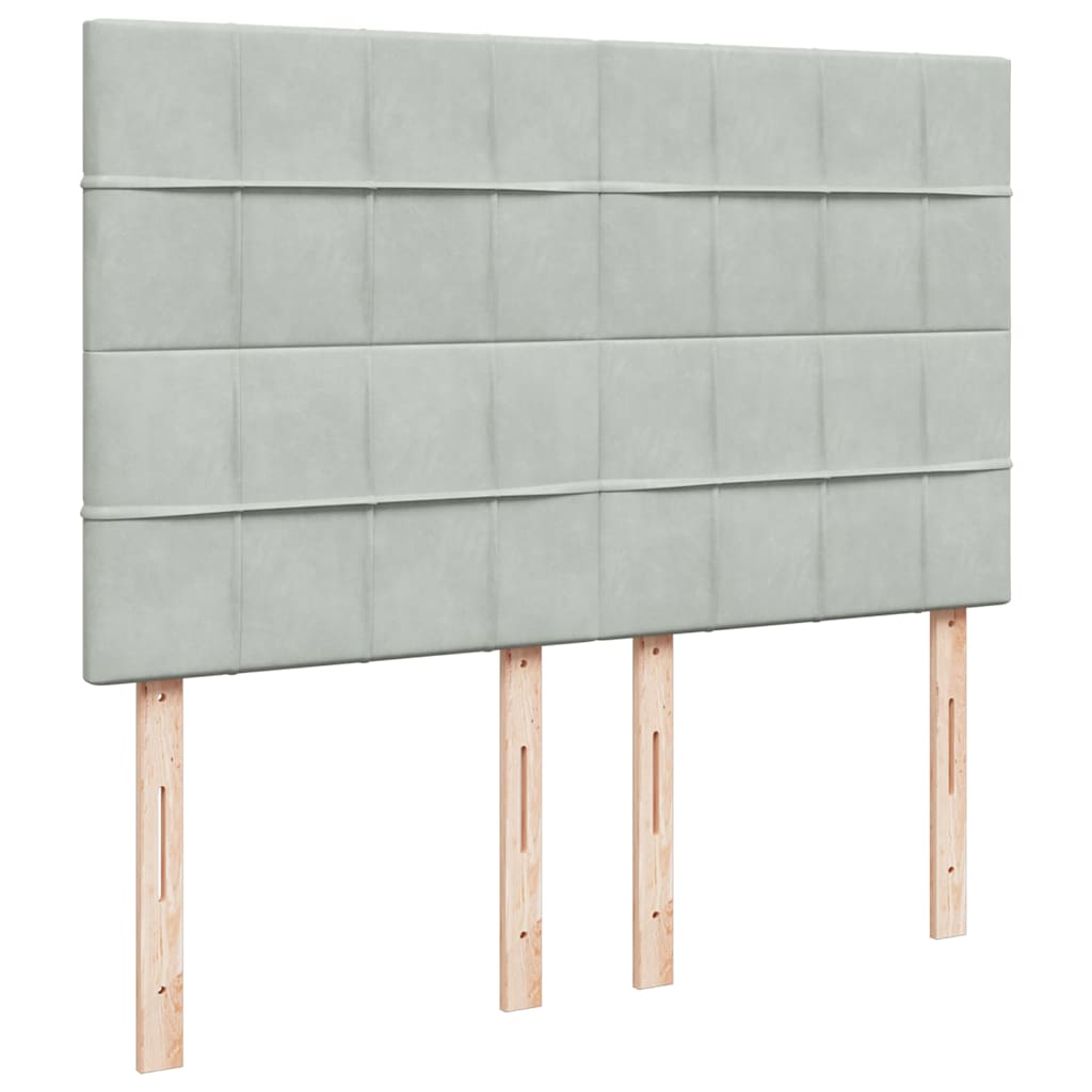 vidaXL Lit ottoman avec matelas gris clair 140x190 cm velours