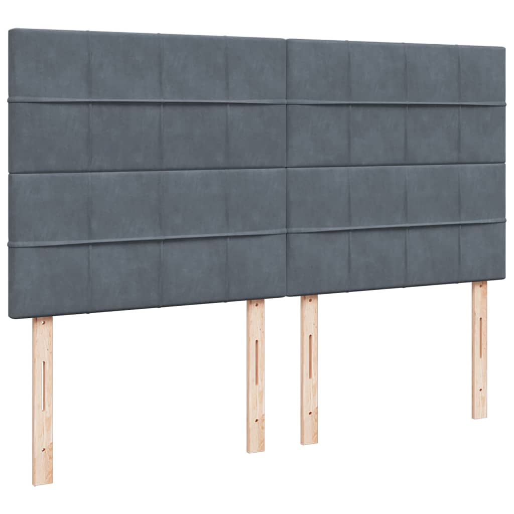 vidaXL Ottoman-Bett mit Matratzen Dunkelgrau 180x200 cm Samt
