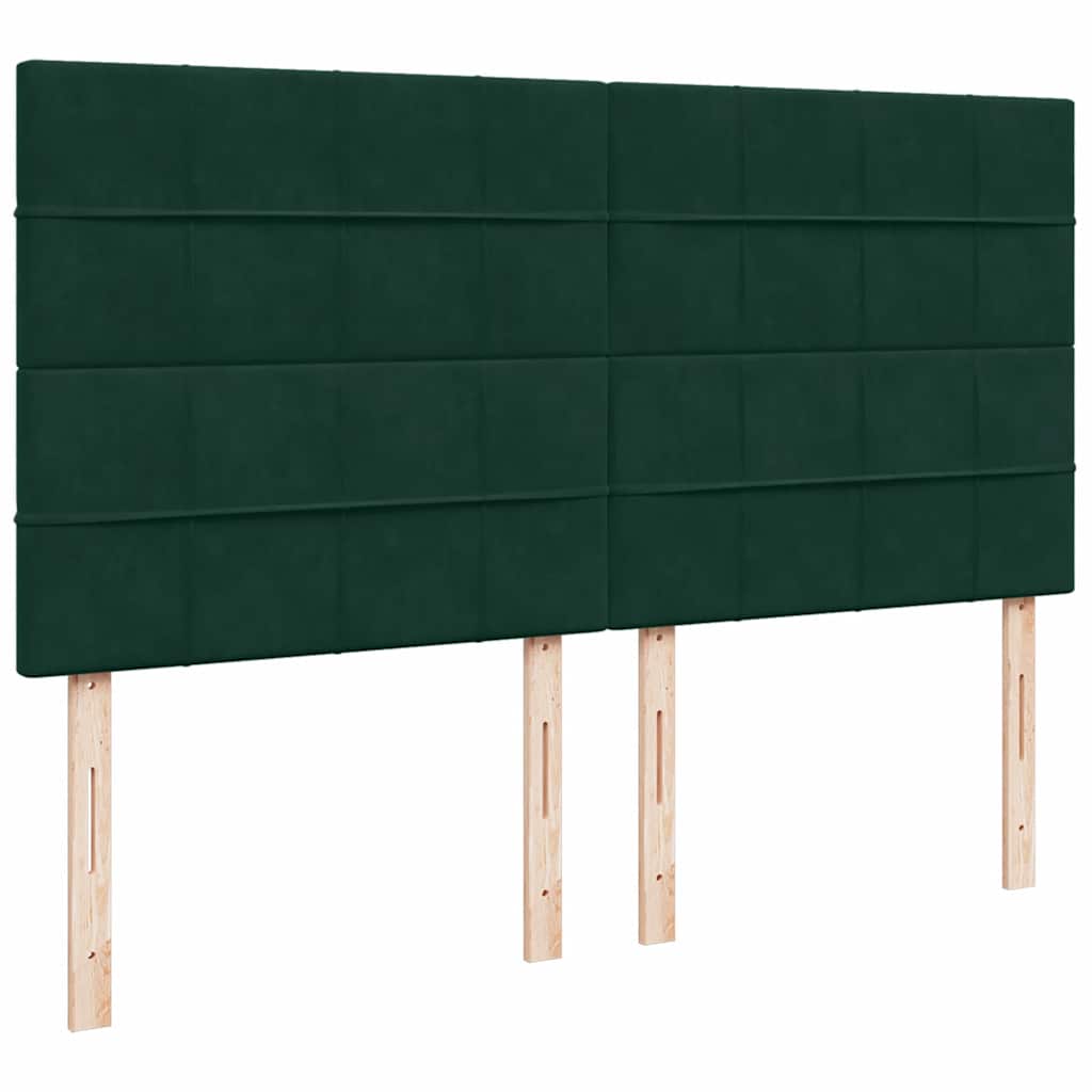 vidaXL Ottoman-Bett mit Matratzen Dunkelgrün 180x200 cm Samt