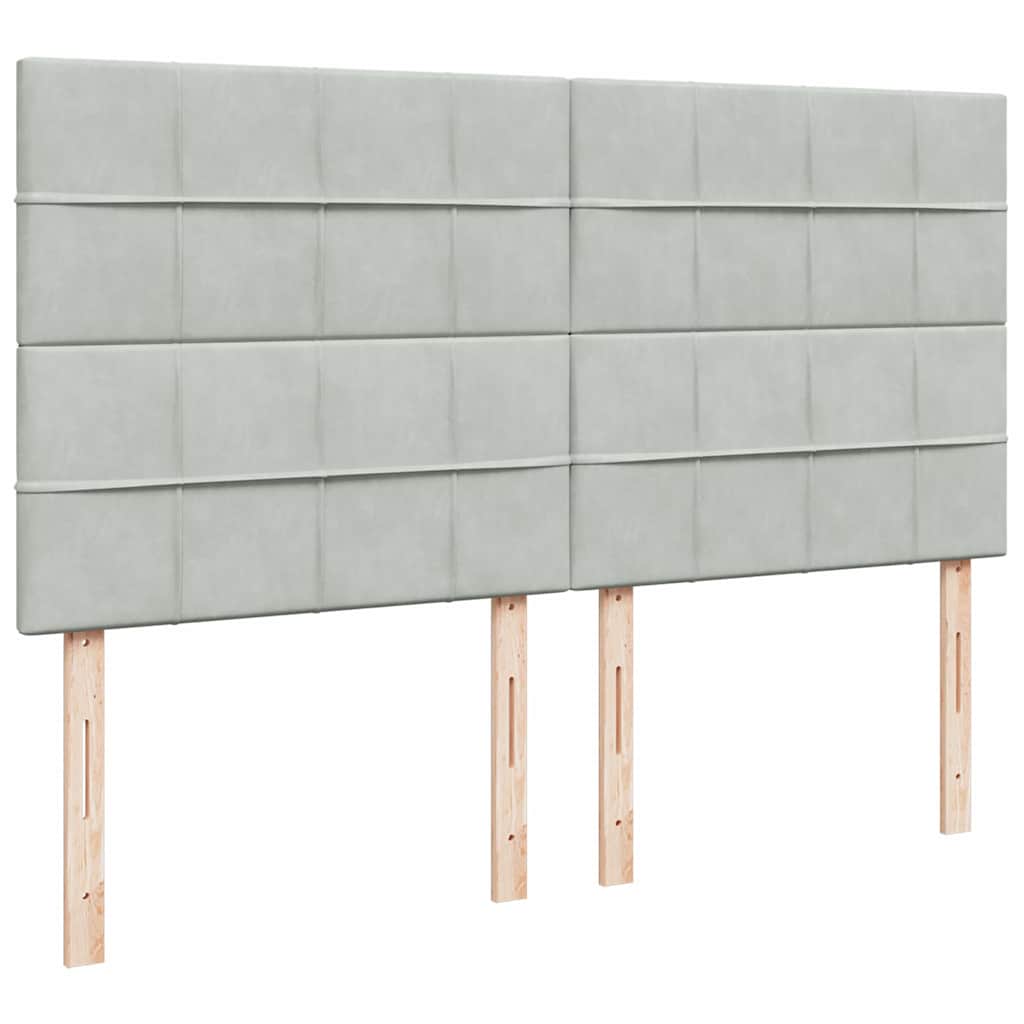 vidaXL Lit coffre avec matelas Gris clair 200x200 cm Velours