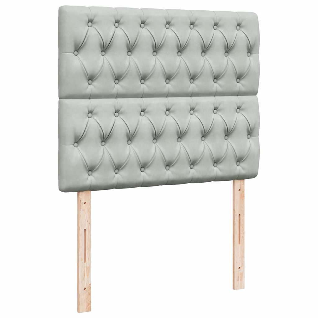 vidaXL Ottoman-Bett mit Matratzen Hellgrau 120x190 cm Samt