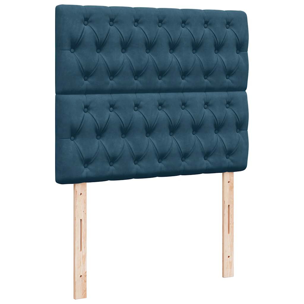vidaXL Lit ottoman avec matelas Bleu foncé 120x200 cm Velours