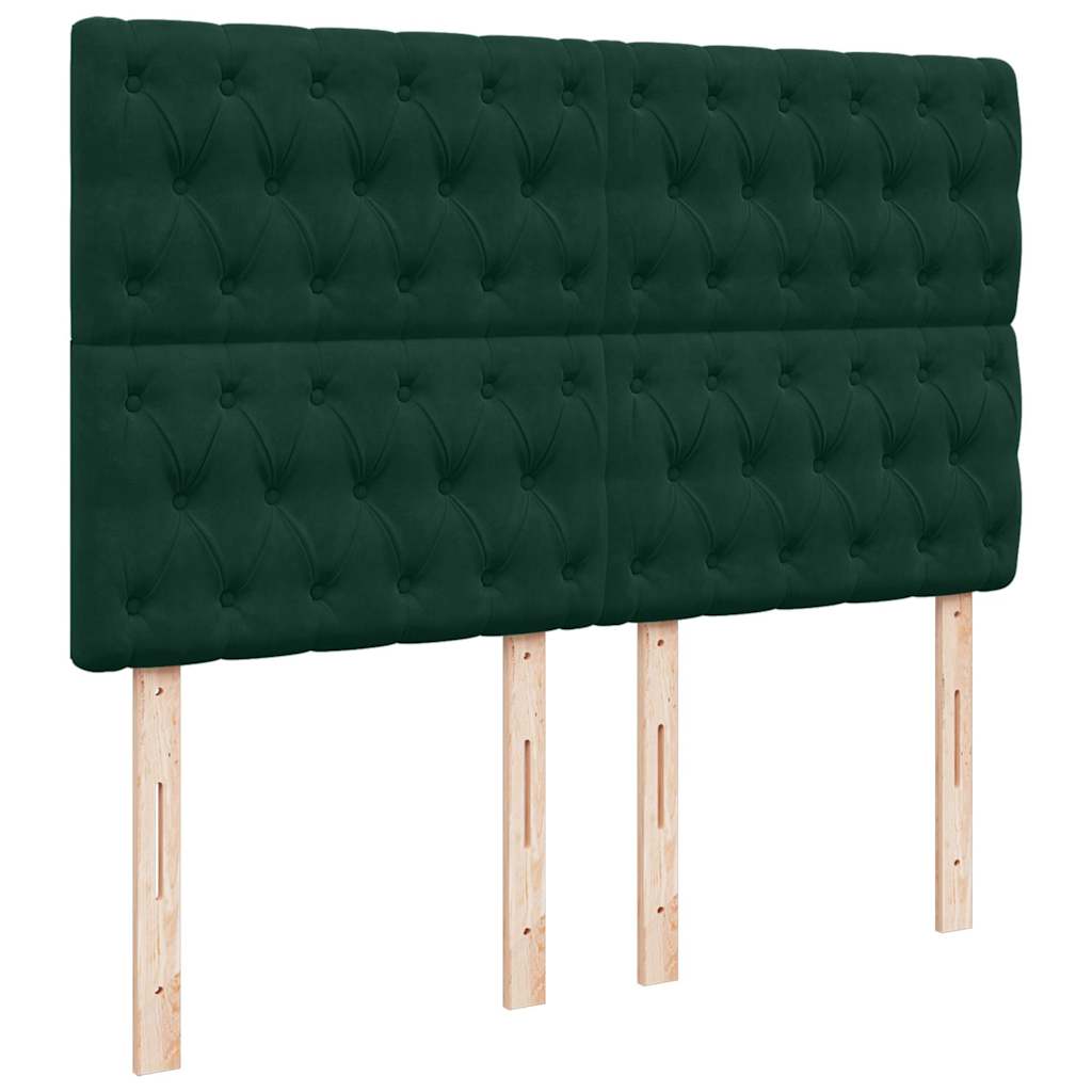 vidaXL Ottoman-Bett mit Matratzen Dunkelgrün 140x200 cm Samt