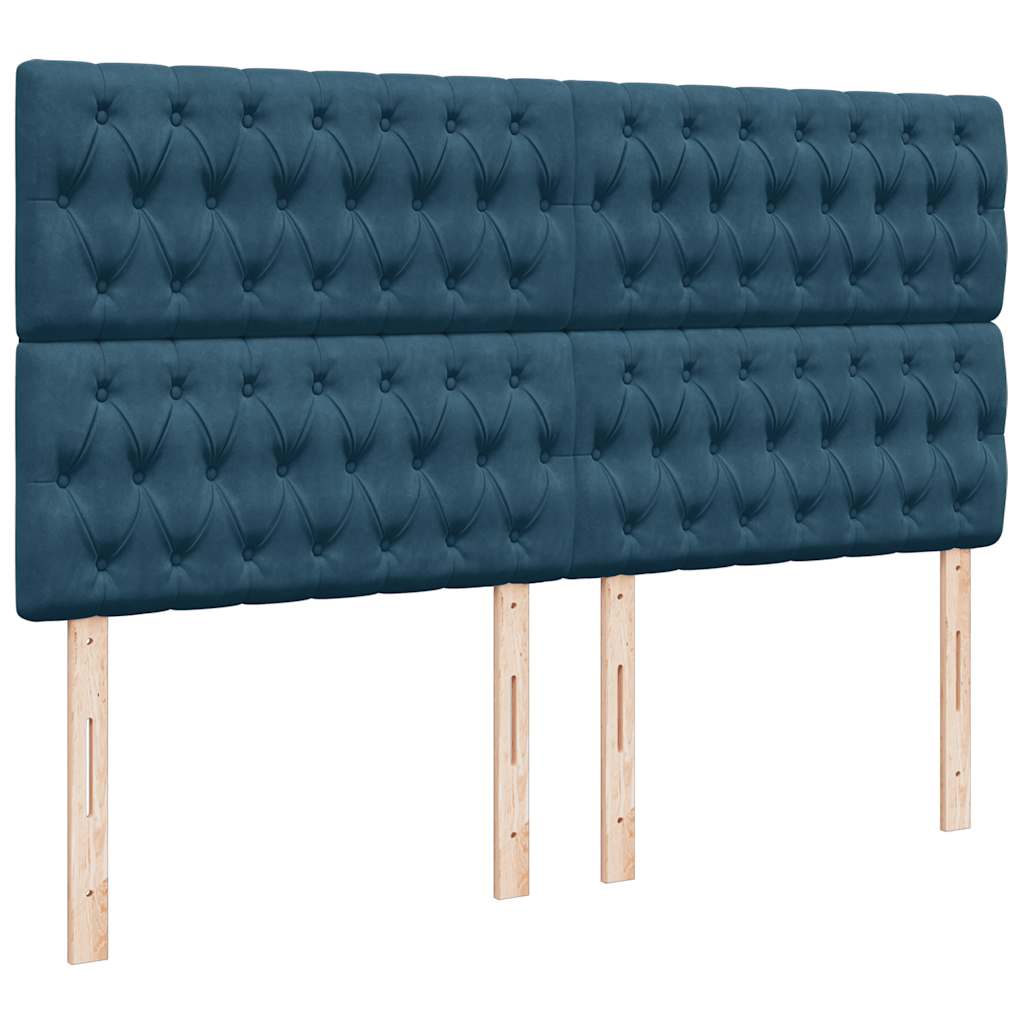 vidaXL Ottoman-Bett mit Matratzen Dunkelblau 180x200 cm Samt