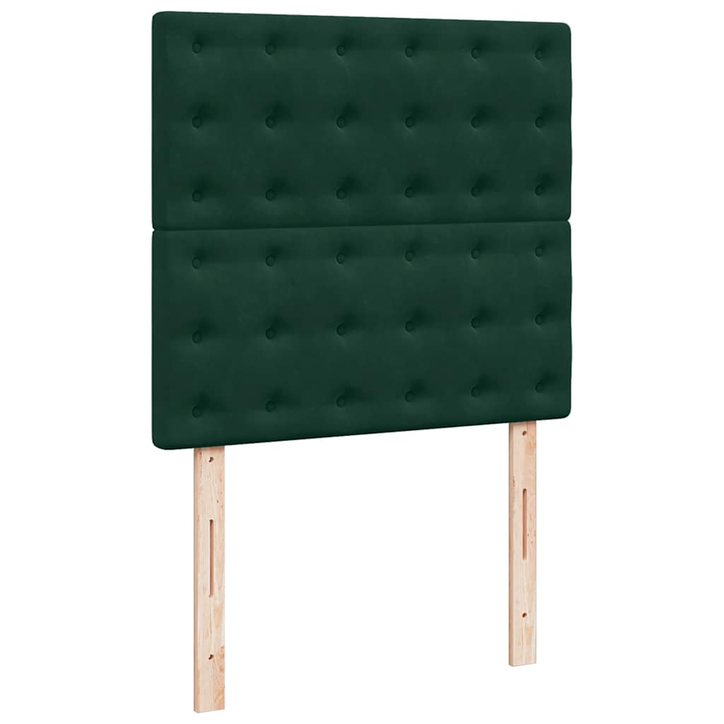 vidaXL Ottoman-Bett mit Matratzen Dunkelgrün 90x200 cm Samt