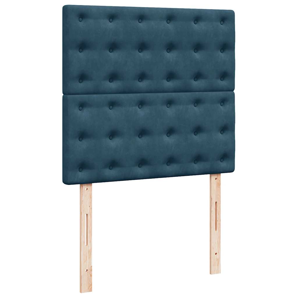vidaXL Ottoman-Bett mit Matratzen Dunkelblau 100x200 cm Samt