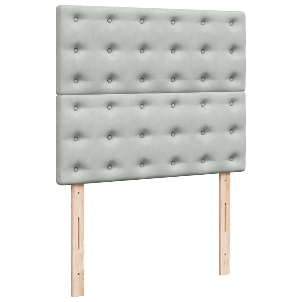 vidaXL Lit ottoman avec matelas Gris clair 120x190 cm Velours