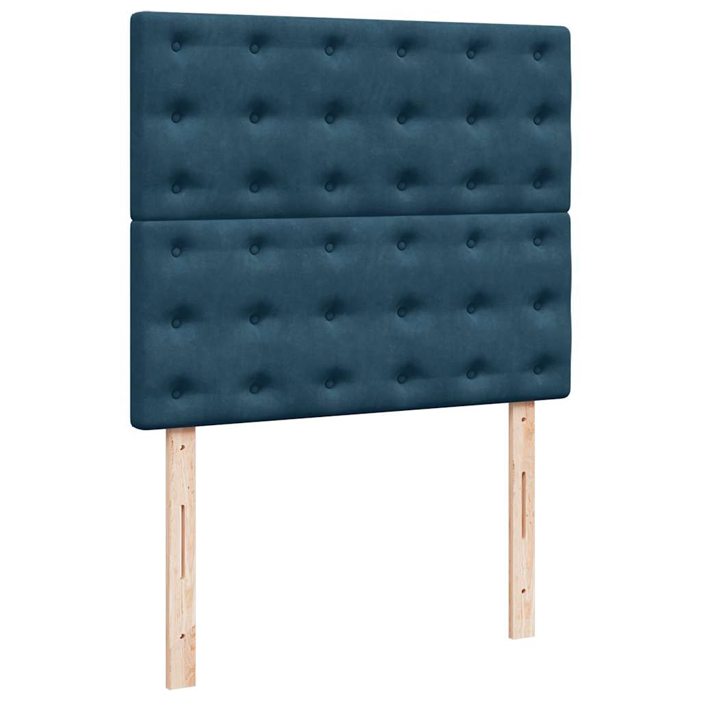 vidaXL Ottoman-Bett mit Matratzen Dunkelblau 120x190 cm Samt