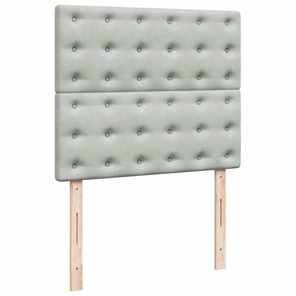 vidaXL Ottoman-Bett mit Matratzen Hellgrau 120x200 cm Samt