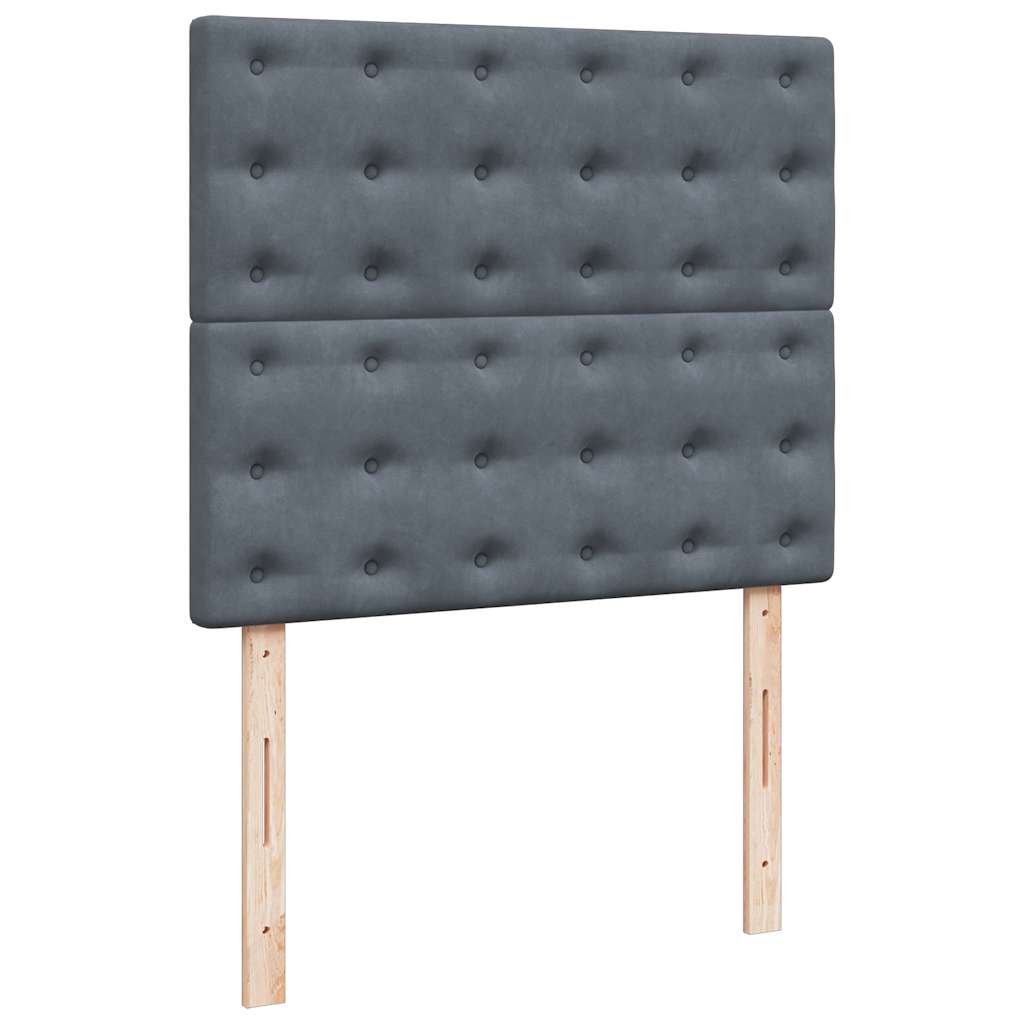 vidaXL Ottoman-Bett mit Matratzen Dunkelgrau 120x200 cm Samt