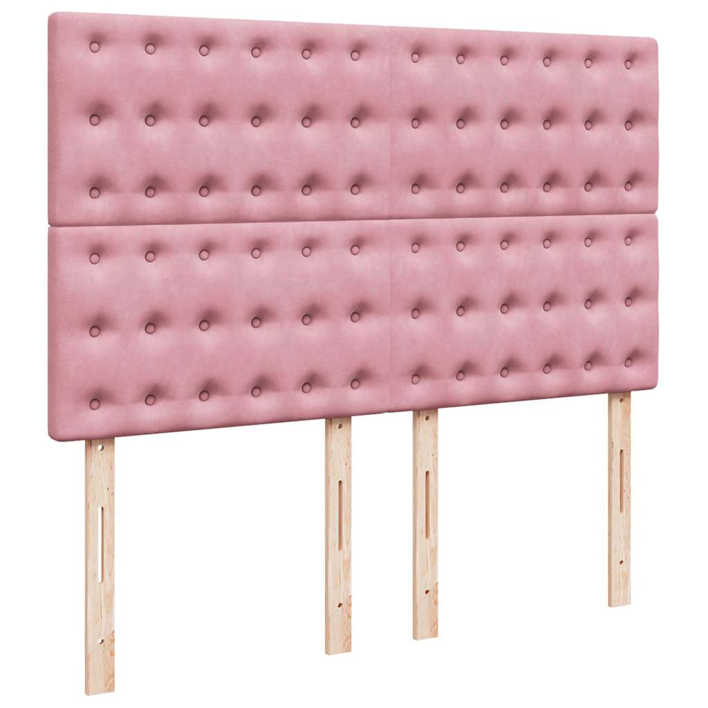 vidaXL Ottoman-Bett mit Matratzen Rosa 140x190 cm Samt