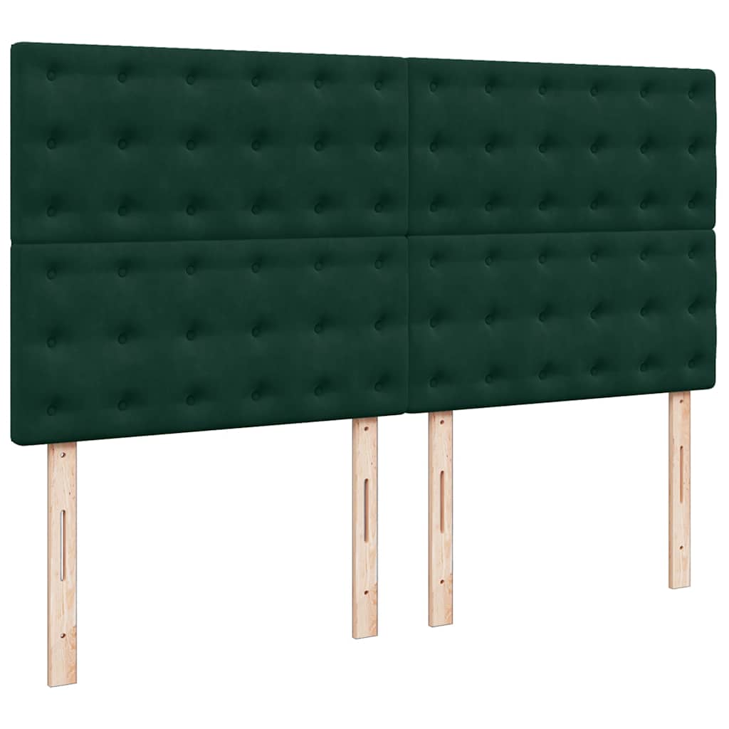 vidaXL Lit de rangement avec matelas Vert foncé 180x200 cm Velours