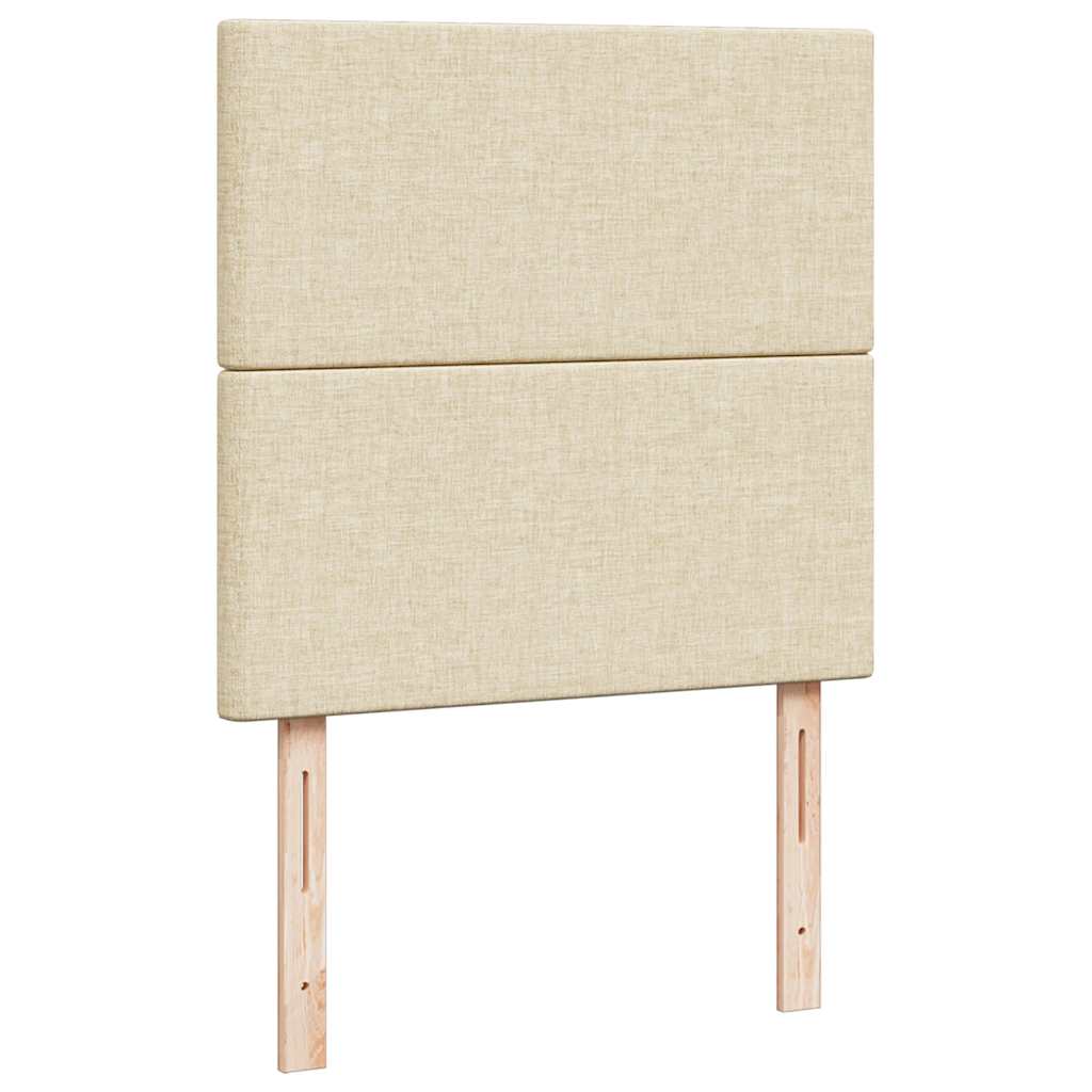 vidaXL Ottoman-Bett mit Matratzen Creme 160x200 cm Stoff