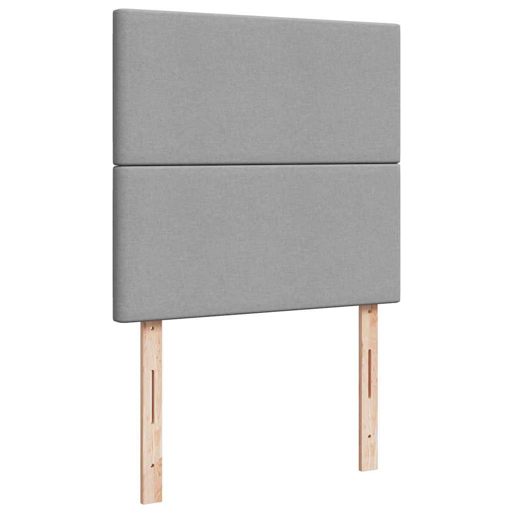 vidaXL Ottoman-Bett mit Matratzen Hellgrau 180x200 cm Stoff